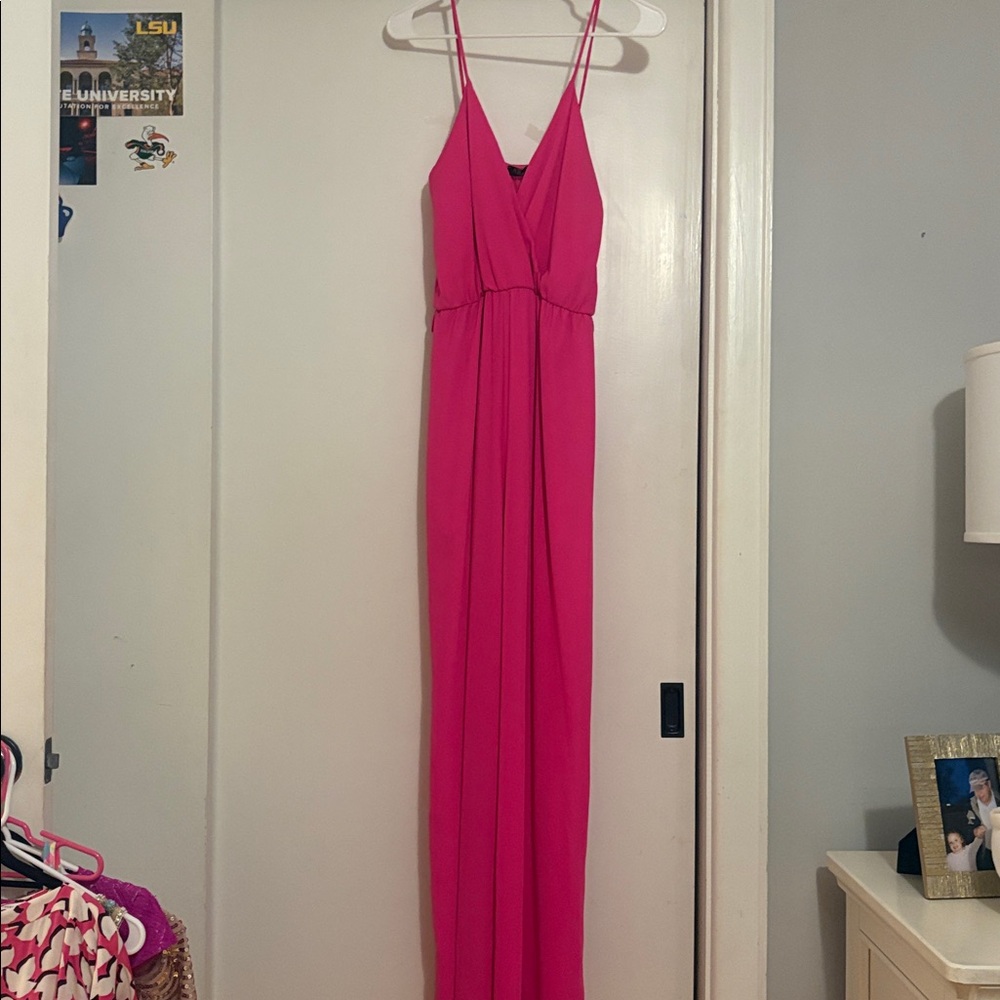 Pink Spaghetti Strap Jumpsuit